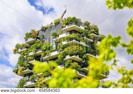 Milan, Italy - April 20, 2022: Bosco Verticale (vertical Forest). Designed By Stefano Boeri, Sustain