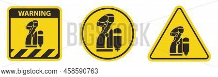 Wear Scba (self Contained Breathing Apparatus) Symbol Isolate On White Background,vector Illustratio