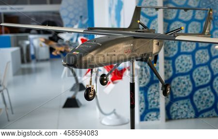 August 30, 2019, Moscow Region, Russia. Model Of The Iranian Tactical Unmanned Aerial Vehicle Mohaje