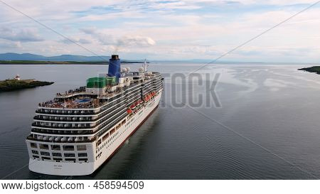 Killybegs, Ireland - July 22 2022: Ms Arcadia Is A Cruise Ship In The P And O Cruises Fleet Leaving 