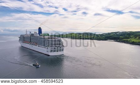 Killybegs, Ireland - July 22 2022: Ms Arcadia Is A Cruise Ship In The P And O Cruises Fleet Leaving 