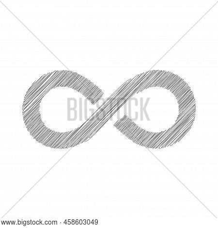 Infinity Grey Sketch Vector Icon3. Trendy Flat Design Style