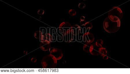 Red Balls And Circles, Water Microbes And Microorganisms, Medicine And Biology, Blood Microscope Clo