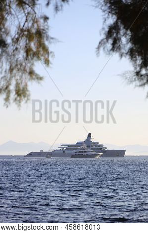 Bodrum, Turkey, 24 July 2022: The Giant Superyacht Solaris, Owned By Russian Businessman Roman Abram