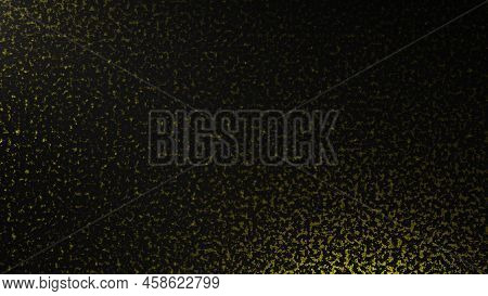 3d Rendering. Black Background With Yellow Spots. Dark Abstract Background With Uneven Spots Of Yell