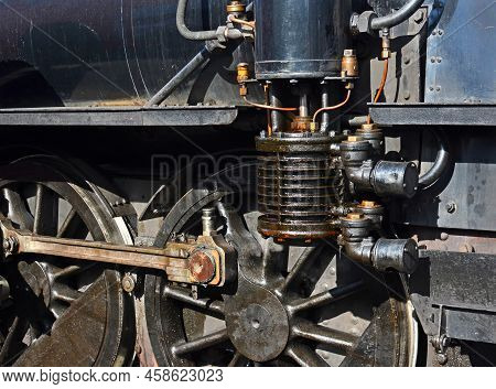 Marlborough Flyer Tourist Steam Train Engine And Boiler Detail, Picton, Marlborough, New Zealand