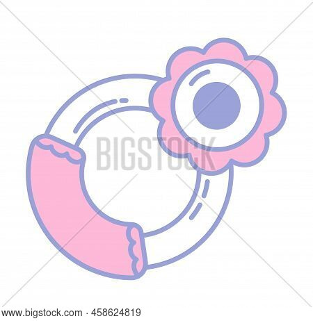 Pink Baby Rattler Toy For Girls Infants, Vector