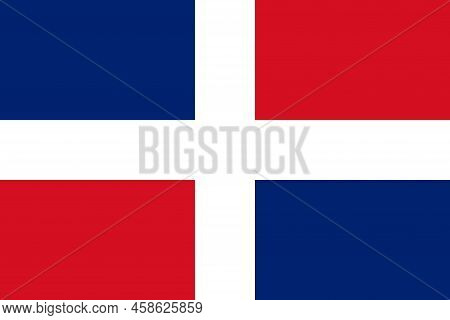 Flag Of Dominican Republic. Republica Dominicana National Banner And Patriotic Symbol. Official Colo