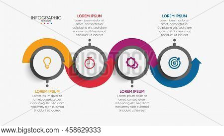 Presentation Business Abstract Background Infographic Template Circle With 4 Step