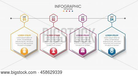 Presentation Business Abstract Background Infographic Template Colorful With 4 Step