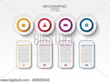 Presentation Business Abstract Background Infographic Template Circle Colorful With 4 Step