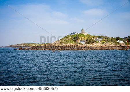 Chausey Island Coast And Lighthouse In Brittany, France
