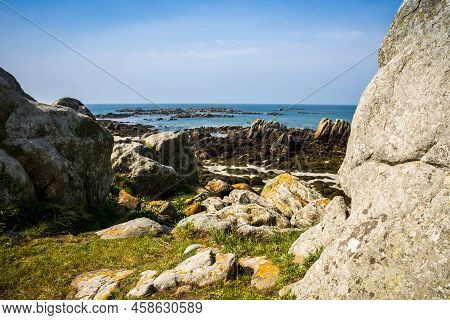 Chausey Island Coast And Cliffs Landscape In Brittany, France
