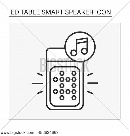Application Line Icon. Voice Assistant. App Controlled By Voice, Change Music On Smartphone. Smart S