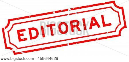 Grunge Red Editorial Word Rubber Seal Stamp On White Background