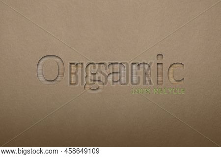 100 Percent Recycled, 3d. Organic Fully Processed Food, Ecology Concept, Earth Day. Embedded Text On