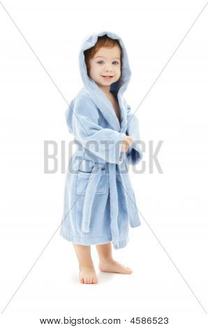 Baby dreng i blå kåbe