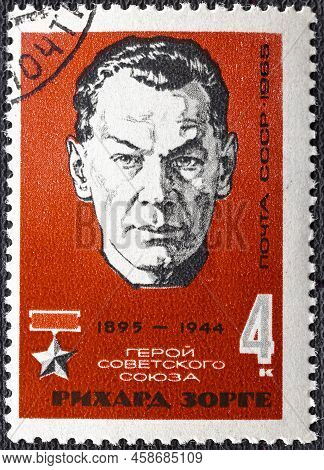 Ussr - Circa 1965: A Stamp Printed In Ussr Shows Portrait Of Richard Sorge 1895-1944 , Soviet Spy An