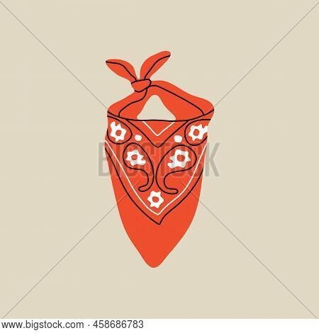 Wild West Element In Modern Style Flat, Line Style. Hand Drawn Vector Illustration Of Western Cowboy