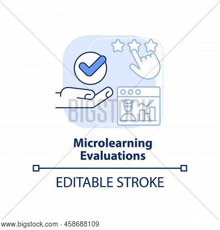 Microlearning Evaluations Light Blue Concept Icon. Micro Learning Module Abstract Idea Thin Line Ill