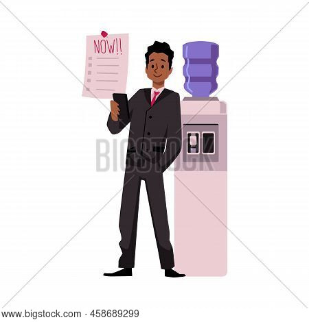 Person Spends Working Time Doing Nothing, Flat Vector Illustration Isolated.