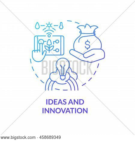 Ideas And Innovation Blue Gradient Concept Icon. Technologies. Wider Farming Business Environment Ab