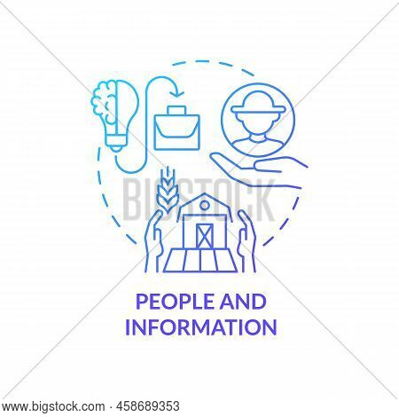 People And Information Blue Gradient Concept Icon. Employment. Wider Farming Business Environment Ab