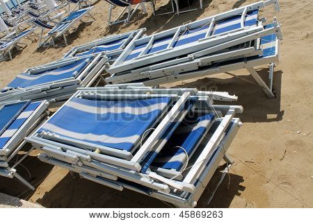 Deck Chairs On The Beach