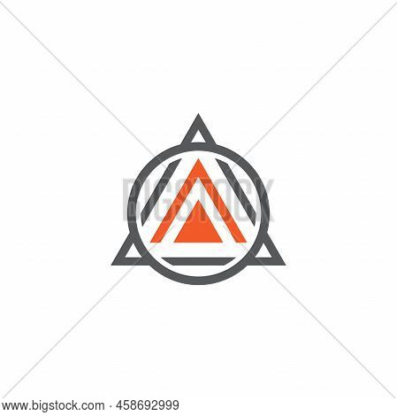 Aa Letter Logo Design And Circle With Tringle And Black Color Background
