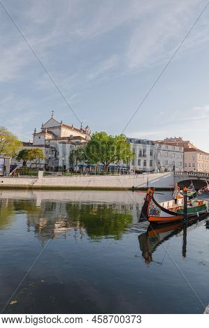 Aveiro, Portugal. 2022 May 12 . Traditional Boats In The Canal Of Aveiro, Portugal. The Colorful Mol
