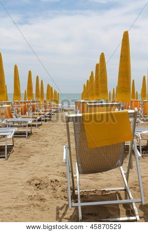 Deck Chairs On The Beach