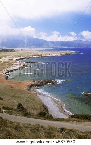 San Vito Lo Capo, Sicílie: východní straně pobřeží