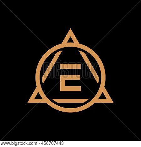 Letter E Logo Elegant Monogram Thin Lines Medieval Minimal Style