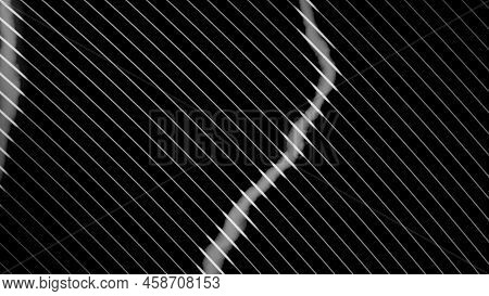 3d Rendering. Presentation Template With White Diagonal Thin Lines. Black Background With Diagonal L