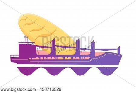 A Ship With Grain, A Ship With Bread. Grain Blockade Of Ukraine. Ship With Bread. Export Of Grain. B