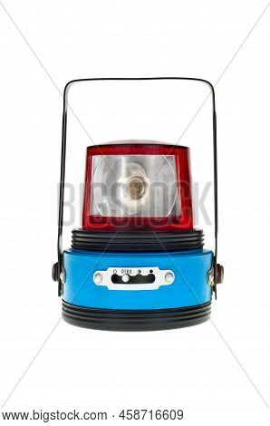 Old Vintage Flashlight Isolated On White Background