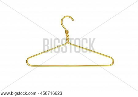 Hanger From Chromed Metal On White Background ,