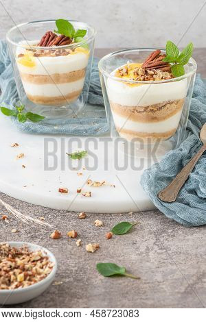 Natas Do Ceu Is A Traditional Portuguese Dessert Made With Cream, Eggs And Biscuits Decorated With P