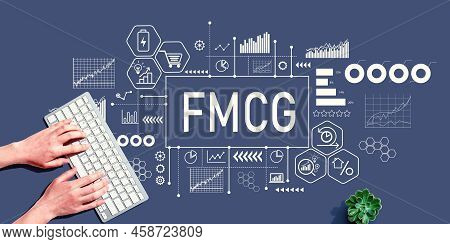 Fmcg - Fast Moving Consumer Goods Theme With Person Using A Computer Keyboard