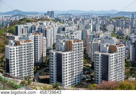 Panoramic Cityscape Of Seoul, Capital Of South Korea