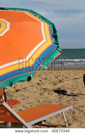 Deck Chairs On The Beach