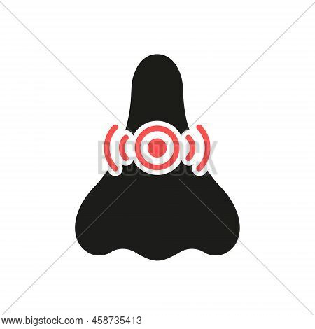 Allergy, Rhinitis, Cold Icon. Runny Nose, Congestion Silhouette Icon. Nasal Sick, Inflammation, Pain