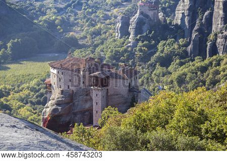 Beautiful Scenic View, Orthodox Monasteries Of St. Rousanou And St. Nicholas Anapausas, Immense Mono