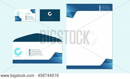 Stationary Branding Template, Envelope Business Card And Latter Head Vector Graphic Set.
