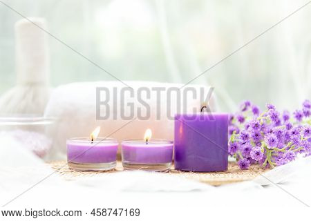Spa Beauty Massage Health Wellness Background.  Spa Thai Therapy Treatment Aromatherapy For Body Wom