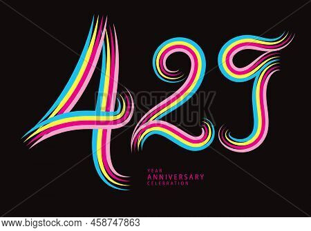 429 Number Design Vector, Graphic T Shirt, 429 Years Anniversary Celebration Logotype Colorful Line,