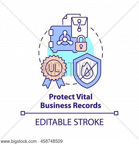 Protect Vital Business Records Concept Icon. Emergency Preparedness For Business Abstract Idea Thin 