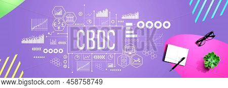 Cbdc - Central Bank Digital Currency Concept With A Notebook And A Pen