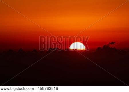 Ghasri, Gozo / Malta - 11-july-2022 Sunrise Over Clouds