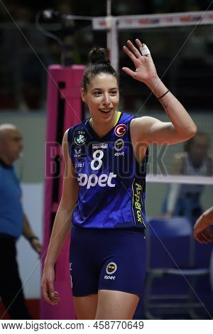 Istanbul, Turkey - February 20, 2022: Dicle Nur Babat In Fenerbahce Opet Vs Ptt Turkish Sultans Leag